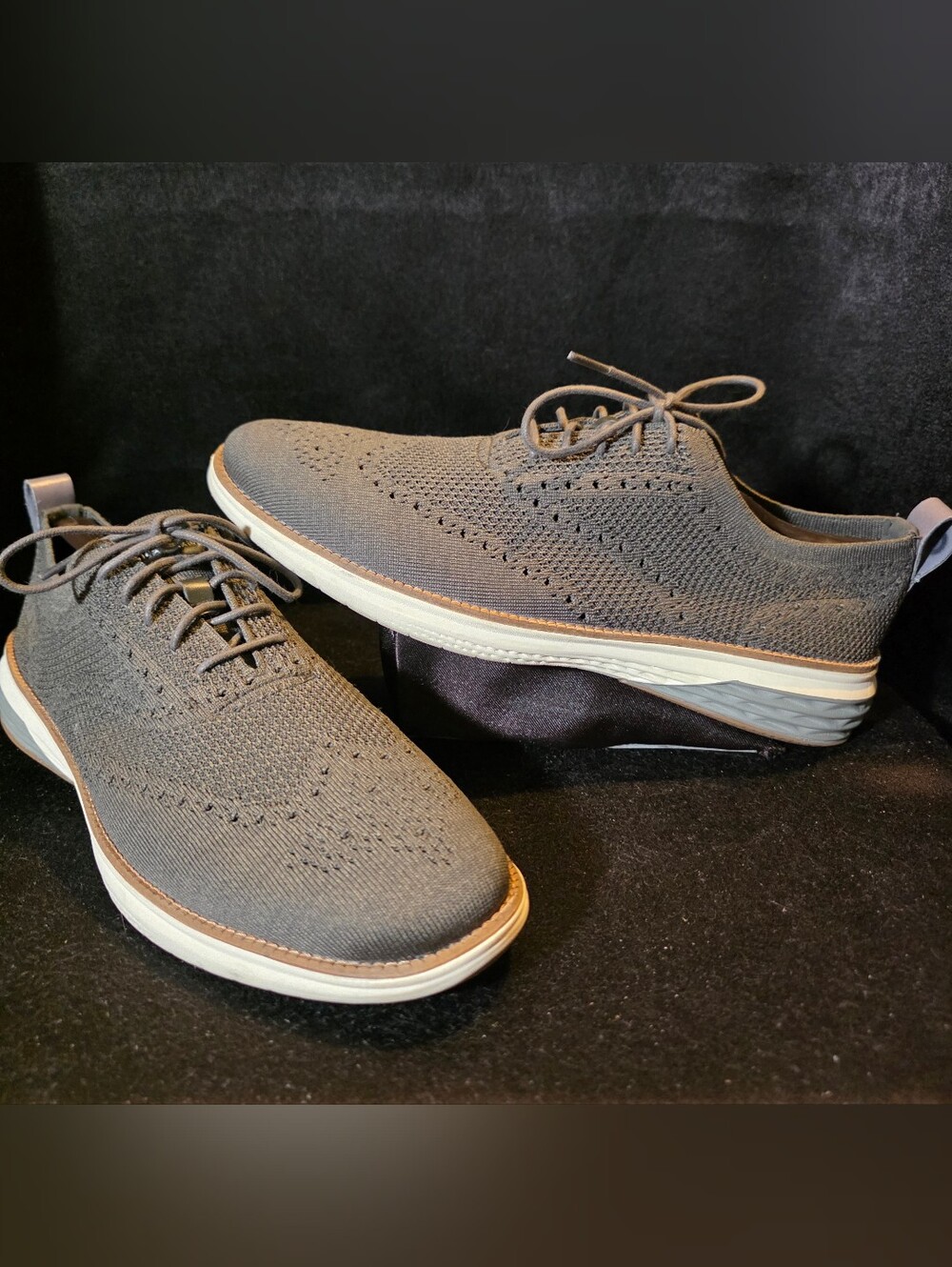 Cole Haan Gray Brownish Knit Derby Oxfords Size 12